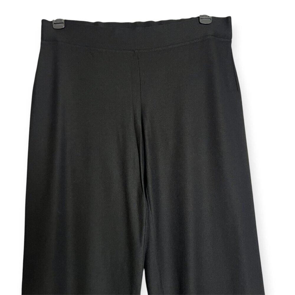 Eileen Fisher Stretch Crepe Straight Pant SIZE M Black Washable Full Length USA - Picture 5 of 9